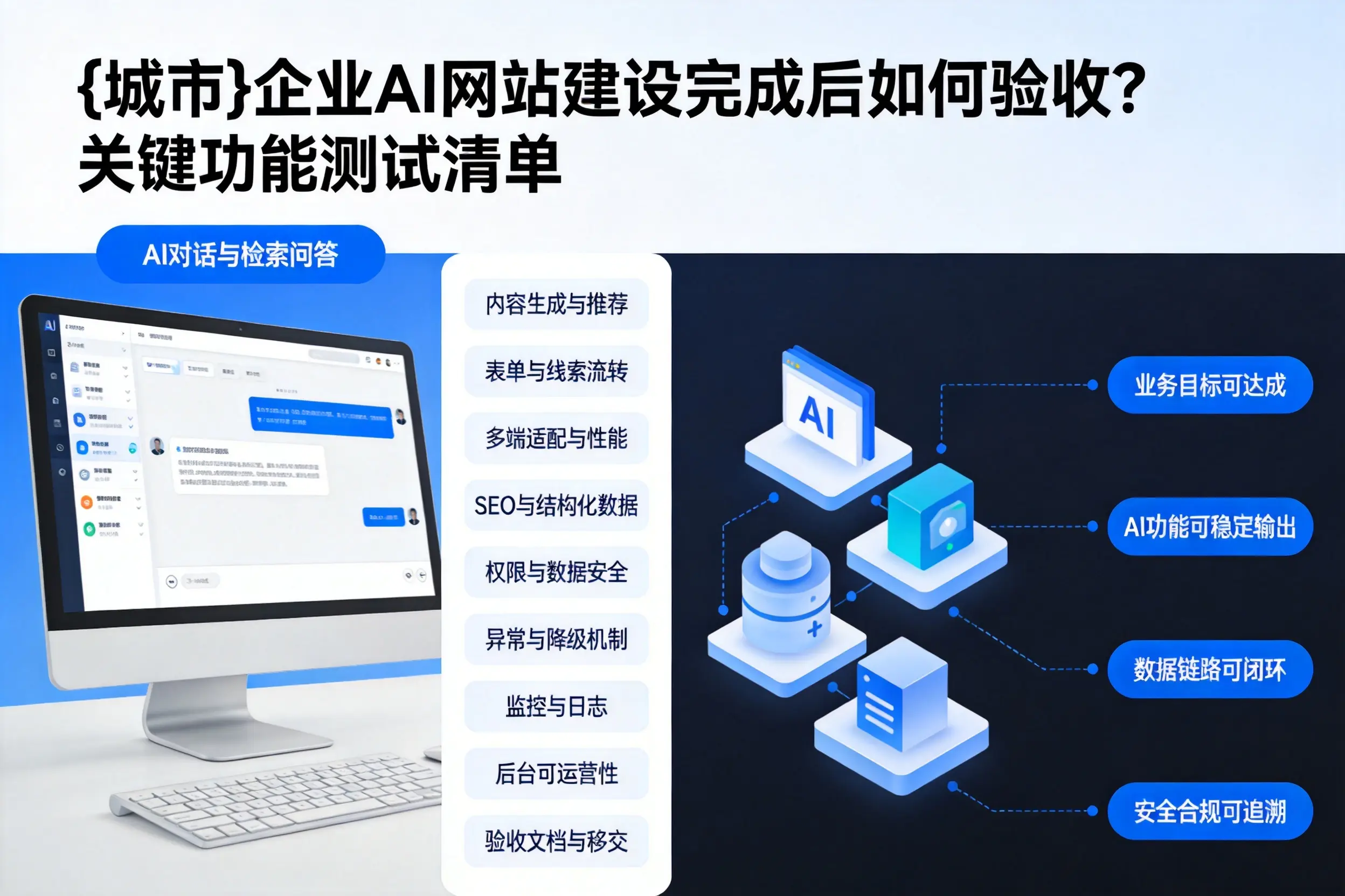 惠州企业AI网站建设完成后如何验收？关键功能测试清单