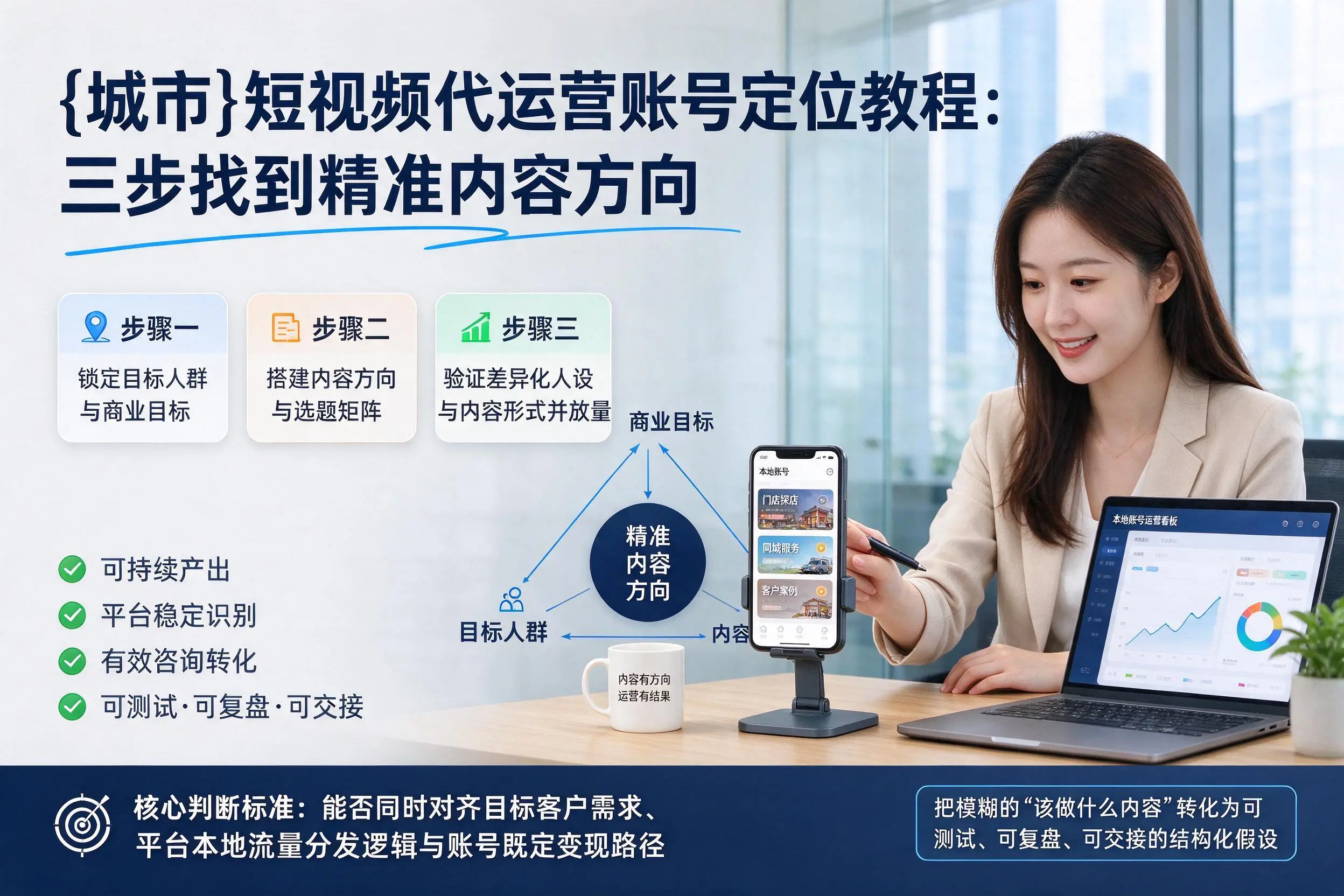 惠州短视频代运营账号定位教程：三步找到精准内容方向