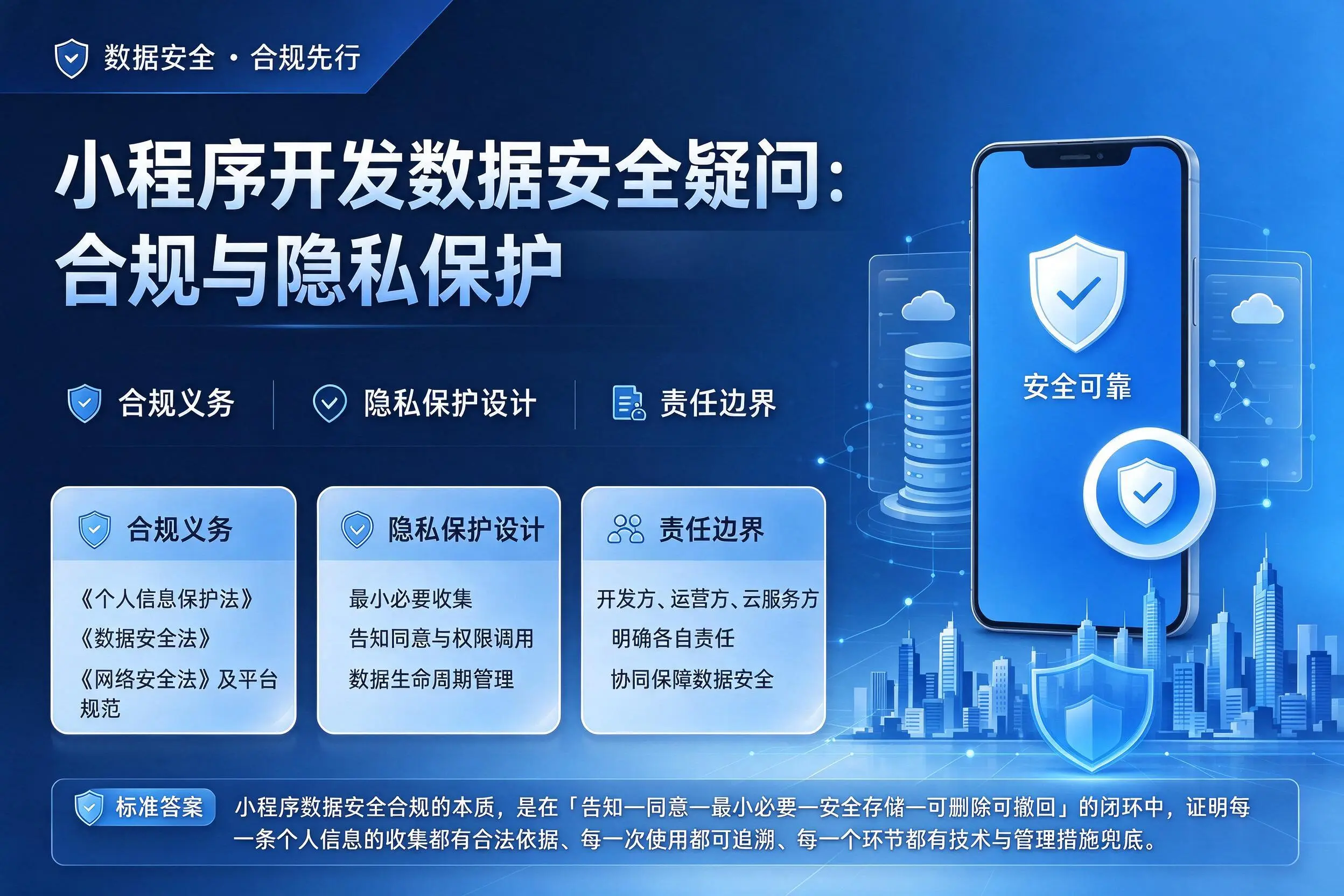 惠州小程序开发数据安全疑问：合规与隐私保护