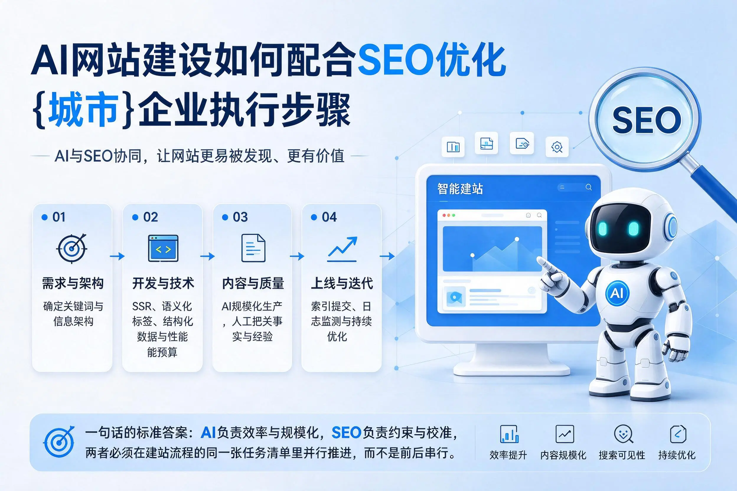 AI网站建设如何配合SEO优化，惠州企业执行步骤