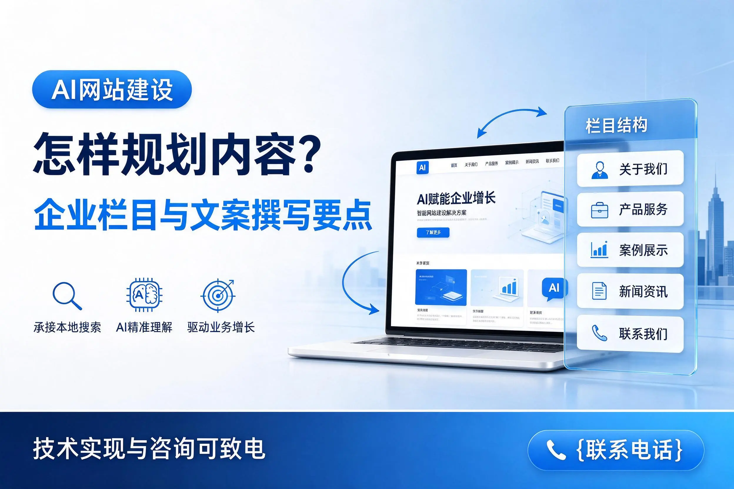 AI网站建设怎样规划内容?惠州企业栏目与文案撰写要点