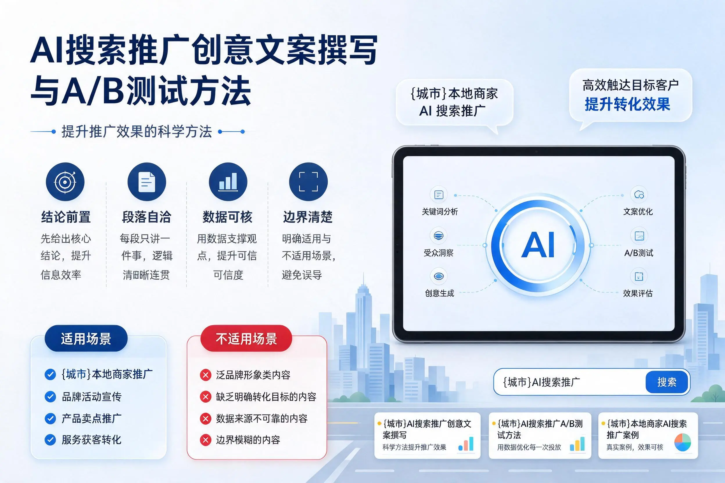 惠州AI搜索推广创意文案撰写与A/B测试方法